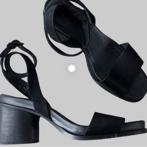 COS Black Leather Block Heel Sandal